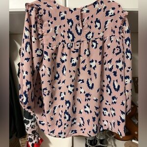 Juicy Couture Pink and Blue Animal Print Blouse